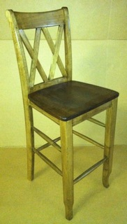 #6320 (30" Double X-Back Stool w/ Wood Seat