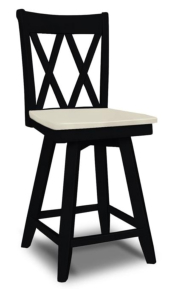 #6316 (24" Double X-Back Swivel Stool w/ Wood Seat)