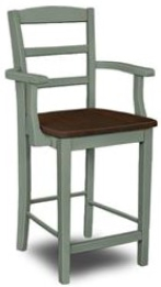 #6396 (24" Madrid Counter Arm Stool w/ Wood Seat)